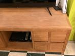 Houten tv-meubel teak met laden, Huis en Inrichting, Kasten |Televisiemeubels, Ophalen, Gebruikt, 100 tot 150 cm, Teakhout