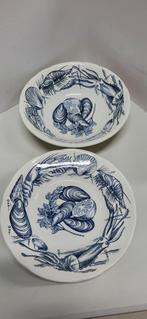 Assiettes (6 pièces) et bol à moules assorti à l'anglaise, Assiettes(s), Enlèvement ou Envoi, Comme neuf, Autres matériaux