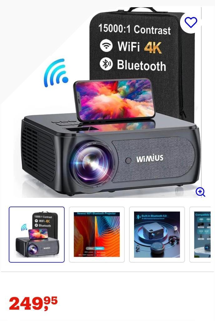 Projecteur vidéo WIMIUS K8 4K full HD, Audio, Tv en Foto, Beamers, Nieuw, LED, Ophalen