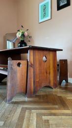 Ensemble Gilbert Marklund bois vintage années 60 années 70, Ophalen, Gebruikt, Mid century, Minder dan 4 stoelen