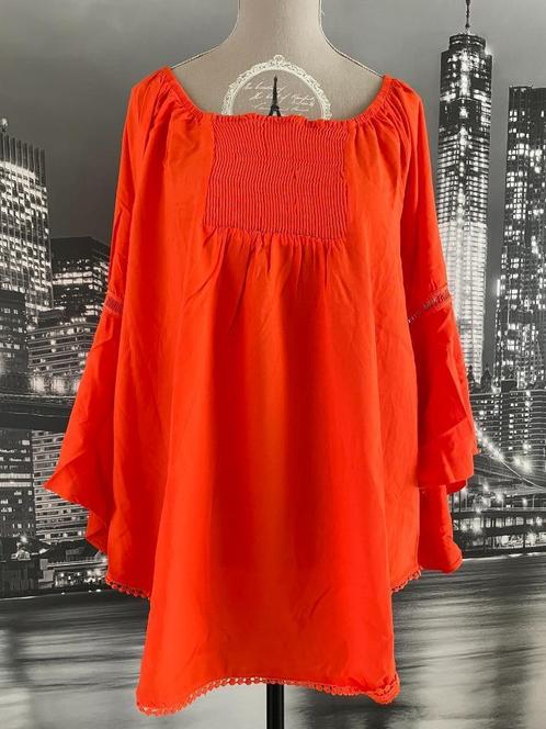 prachtige oranje blouse - 46-48, Kleding | Dames, Blouses en Tunieken, Zo goed als nieuw, Maat 46/48 (XL) of groter, Oranje, Verzenden