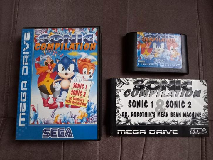 SEGA Mega Drive - Sonic Complination, Games en Spelcomputers, Games | Sega, Gebruikt, Mega Drive, Avontuur en Actie, 2 spelers
