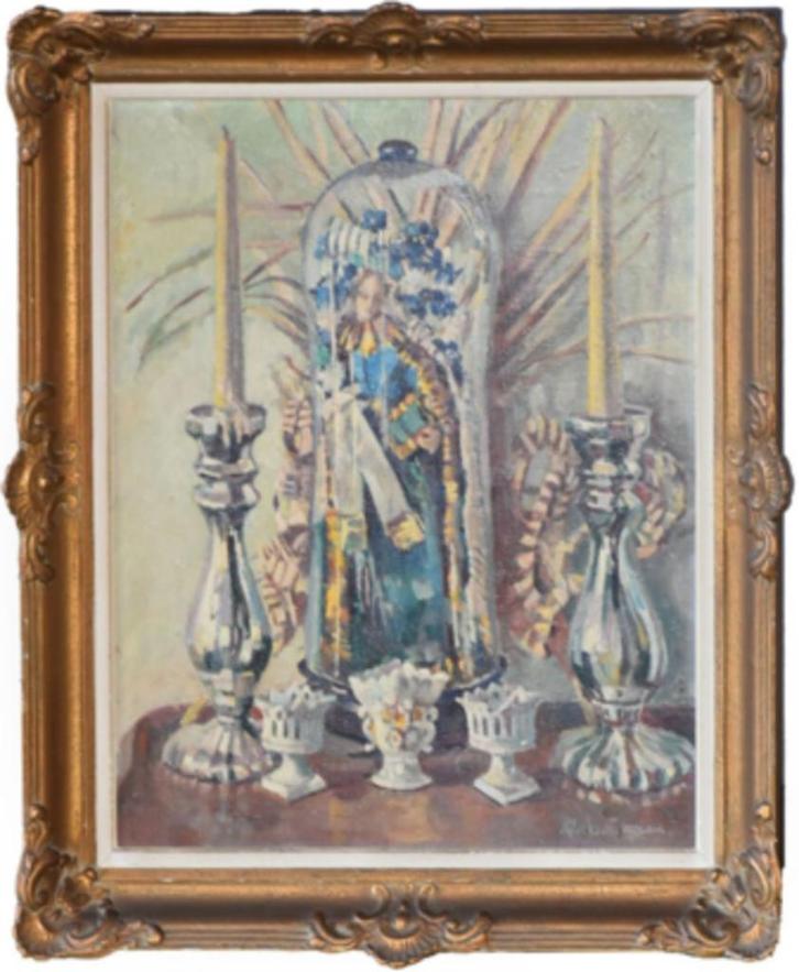 Huile sur panneau signe Mathilde de Monceau de bergendal, Antiek en Kunst, Kunst | Schilderijen | Klassiek, Ophalen of Verzenden