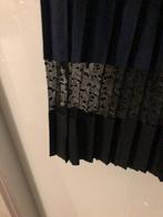 Rok plissé zwart donkerblauw m38/40, Zwart, Zo goed als nieuw, Onder de knie, Ophalen