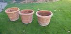 3 Zware vorstbestendige  terracotta potten,  53 op 40cm, Tuin en Terras, Ophalen, Zo goed als nieuw, Terracotta