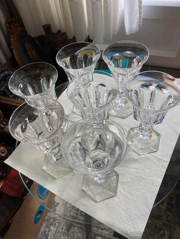 Set van 7 Val Saint Lambert Metternich kristallen glazen. beschikbaar voor biedingen