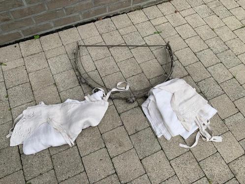 Shabby chic vintage stijl over-bedhemel met linnen gordijnen, Huis en Inrichting, Woonaccessoires | Wanddecoraties, Gebruikt, Ophalen