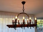 Luster op houten balk, Huis en Inrichting, Lampen | Kroonluchters, Ophalen, Zo goed als nieuw