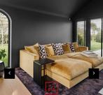 Driezit met twee footstools, Huis en Inrichting, Ophalen, Zo goed als nieuw, Stof