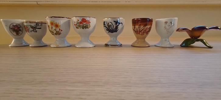 Eierdopjes 1€/st  bloemen, bruine tinten, Huis en Inrichting, Keuken | Servies, Zo goed als nieuw, Overige typen, Overige stijlen