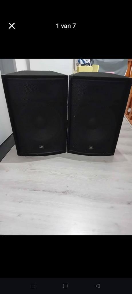2 monacor pab 15 inch boxen plus img stage line versterker, Audio, Tv en Foto, Luidsprekerboxen, Ophalen
