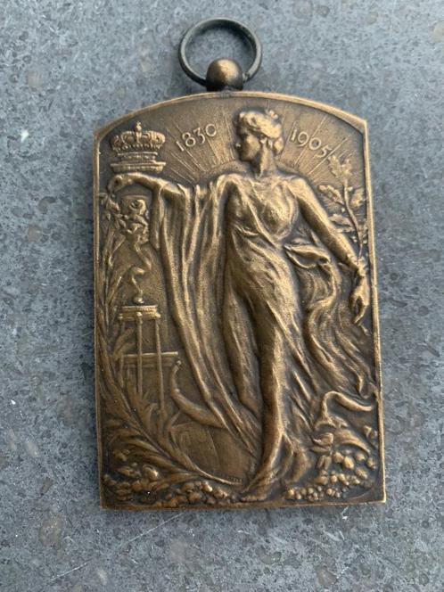 Art Nouveau Jugendstil bronzen medaille Stad Antwerpen 1905, Antiek en Kunst, Curiosa en Brocante, Ophalen of Verzenden