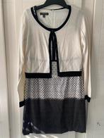 Ecru/zwarte jurk met vestje Marie Méro maat 40, Maat 38/40 (M), Zwart, Marie Méro, Ophalen of Verzenden
