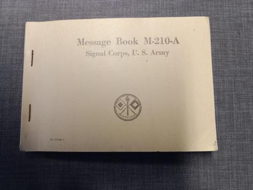 US Message Book M-210, Collections, Objets militaires | Seconde Guerre mondiale, Autres, Enlèvement ou Envoi