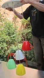 Leuke hanglamp met 5 grote omgekeerde koffiekoppen, Enlèvement, Utilisé, Synthétique, 50 à 75 cm