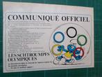Schtroumpfs olympiques - 2 publicités papier - 1980, Verzamelen, Stripfiguren, Smurfen, Overige typen, Gebruikt, Ophalen of Verzenden