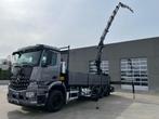 Mercedes Arocs 3240 met open laadbak en kraan Hiab 322 + JIB, Auto's, Te koop, Zilver of Grijs, Cruise Control, Stof