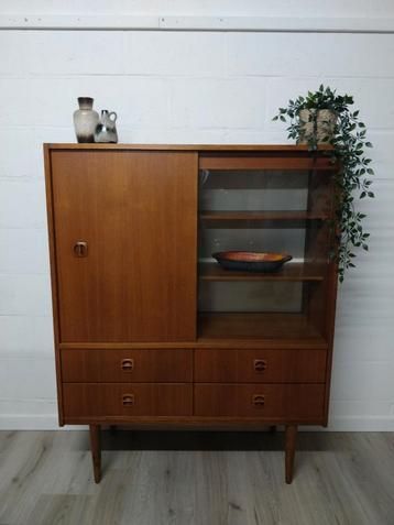 Vintage midcentury wandkast | barkast | highboard retro  beschikbaar voor biedingen