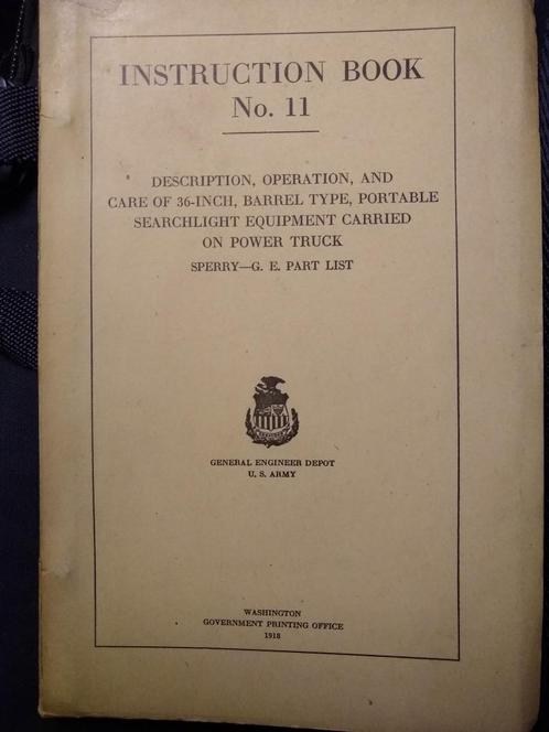 Rare manuel technique projeteur anti aérien US Army WW1, Verzamelen, Militaria | Algemeen, Landmacht, Boek of Tijdschrift, Ophalen of Verzenden