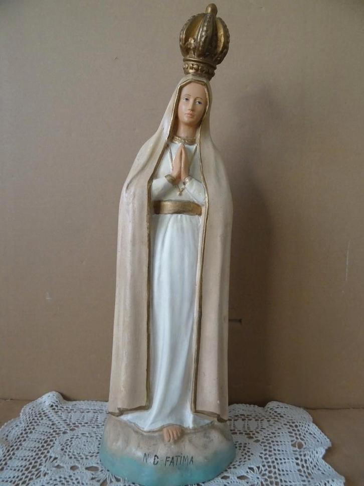 Antiek Mariabeeld of vintage Mariabeeld ND Fatima 45cm, Antiek en Kunst, Antiek | Religieuze voorwerpen, Ophalen of Verzenden