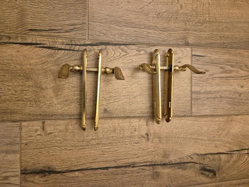 Goudkleurige klassieke deurklinken, Doe-het-zelf en Bouw, Hang- en Sluitwerk, Gebruikt, Klink of Kruk, Koper of Messing, Ophalen