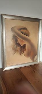 Olie schilderij op doek portret naakte vrouw, Ophalen of Verzenden