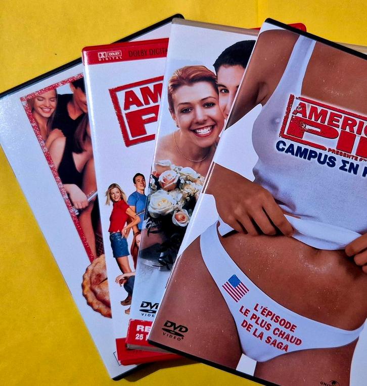 4x DVD American Pie 1 / 2 / 3 + Campus en Folie - Culte 🎥, Cd's en Dvd's, Dvd's | Komedie, Zo goed als nieuw, Overige genres