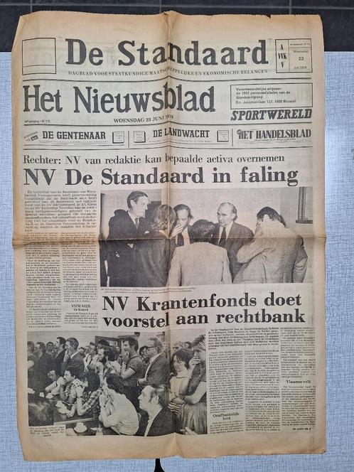 Standaard NV Faling faillissement -Speciale krant 23/06/1976, Collections, Revues, Journaux & Coupures, Journal, 1960 à 1980, Enlèvement ou Envoi