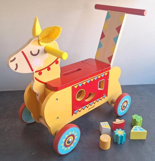 Houten bagagedrager/lamafiets voor kinderen, Kinderen en Baby's, Speelgoed | Houten speelgoed, Zo goed als nieuw, Rij- of Hobbelspeelgoed