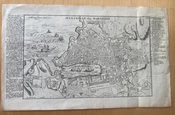 Antieke kaart Marseille ca1750 Bodenehr (Europens Pracht) beschikbaar voor biedingen