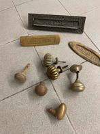 Antieke Koperen deurknoppen/ brievenbusklep, Antiquités & Art, Enlèvement, Cuivre
