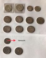 Oude Zilveren Belgische munten en 2 Franse munten, Argent, Enlèvement ou Envoi, Monnaie en vrac