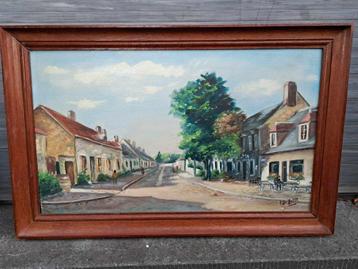 huile sur panneau ruelle signe bouver beschikbaar voor biedingen