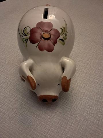 Tirelire en poterie vintage des années 70., Enlèvement ou Envoi, Comme neuf, Pierre, Poterie ou Céramique, Animal