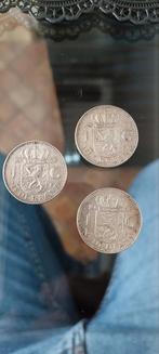 1 Gulden Juliana zilver 1957 en argent (3 stuks), Zilver, Ophalen of Verzenden