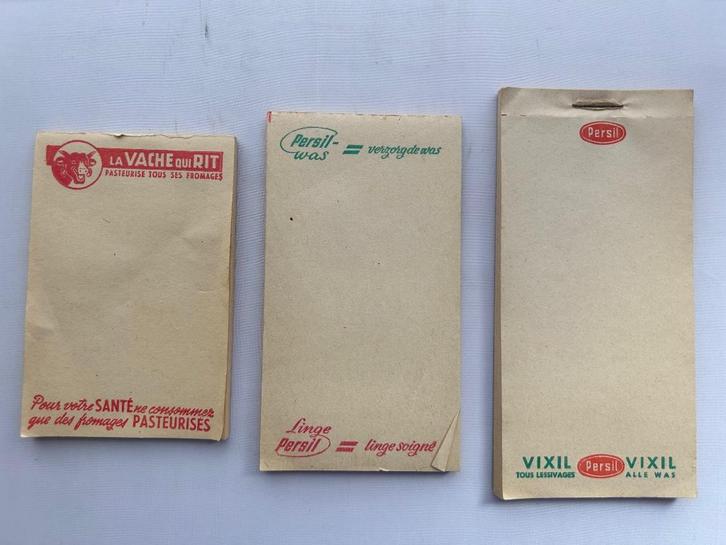 lot 3 oude notaboekjes merkreclame Persil la vacht qui rit, Verzamelen, Merken en Reclamevoorwerpen, Ophalen of Verzenden