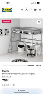 Lit mezzanine IKEA sans matelas, 90 cm, Une personne, 180 à 200 cm, Lit mezzanine