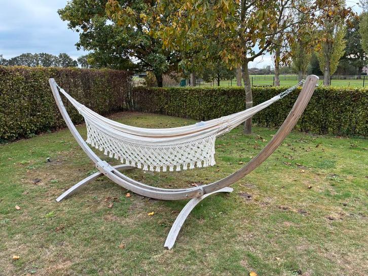 Hangmatset incl. Standaard - stevige houten standaard, Jardin & Terrasse, Hamacs, Enlèvement