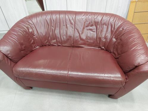 Fauteuil cuir deux places, Huis en Inrichting, Fauteuils, Gebruikt, Leer, Ophalen