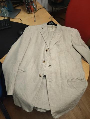 Stijlvolle beige linnen kostuum – Made in Italy beschikbaar voor biedingen