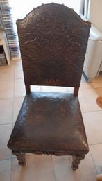 6 antieke lederen stoelen, Antiek en Kunst, Ophalen