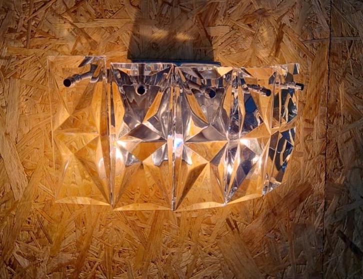 wandlamp Kinkeldey, kristal / verchroomd metaal, 60/70s, Huis en Inrichting, Lampen | Wandlampen, Zo goed als nieuw, Metaal, Ophalen of Verzenden