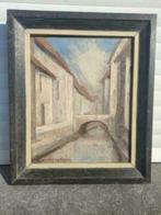 huile sur toile pont signe georges wasterlain, Antiek en Kunst, Ophalen of Verzenden