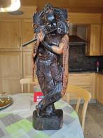 Groot zwaar houten beeld Krishna - hardhout, Ophalen