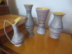 4 vases West Germany 50's, Huis en Inrichting, Ophalen of Verzenden, Zo goed als nieuw, Overige kleuren, Aardewerk of Porselein