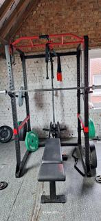 squat rack, olympic barbell en bumperplates, Sport en Fitness, Fitnessmaterialen, Ophalen