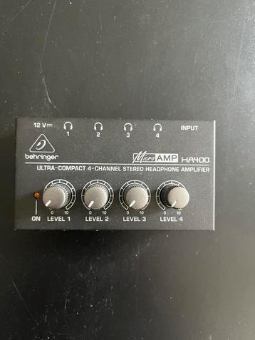 Ampli casque compact 4 canaux Behringer HA400, Enlèvement ou Envoi, Comme neuf
