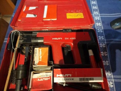 Pistolet à poudre Hilti DX450 avec accessoires, Bricolage & Construction, Outillage | Outillage à main, Utilisé, Enlèvement ou Envoi