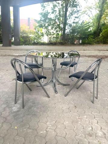 Giotto Stoppino tafel en stoel Set-Italy-1960 beschikbaar voor biedingen