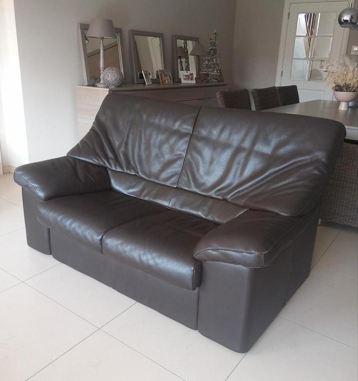 LEREN SALON 2 ZIT JORI, Huis en Inrichting, Zetels | Zetels en Chaises Longues, Ophalen